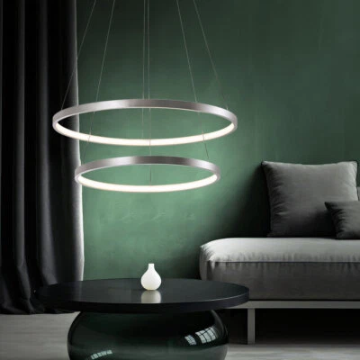 Lampada A Sospensione Regolabile In Altezza LED Ringi Argento Opale - Immagine 1 di 4