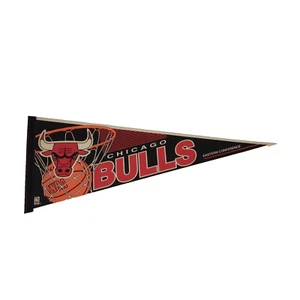 Vintage Chicago Bulls Pennant Eastern Division Wincraft 1990s 30" NBA Flag - Picture 1 of 8