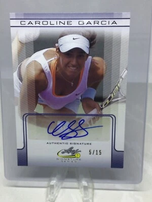 2017 Leaf Signature Series Tennis Blue Auto /15 Caroline Garcia - Image 1 of 2