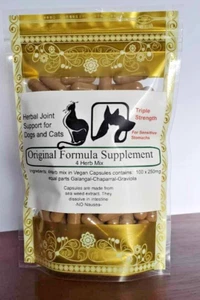 4 Herb mix Galangal  Graviola Chaparral & B/Root -100 x250mg -Horses- Dogs-Cat - Picture 1 of 3