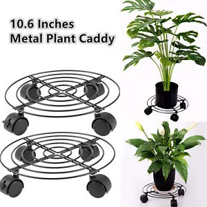 Metal Plant Caddy with Wheels Heavy-Duty Rolling Plant Stands Plant Pot Movers - Picture 1 of 12