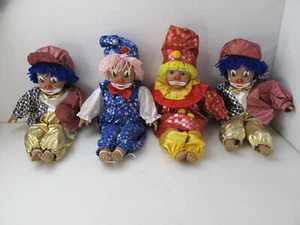 Lot of 4 Vintage Simba Clowns Yarn Hair 15”-16" - Picture 1 of 14