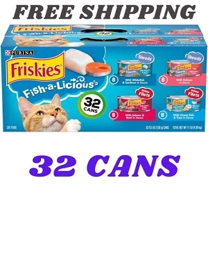 Purina Friskies Wet Cat Food Variety Pack Fish-A-Licious Extra Gravy(Pack of 32)