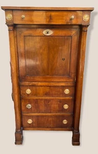 Antique Mobile Secretary With Drop-Down, 1800s, Empire Style - Picture 1 of 8