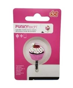 DCI Funky Tech Mobile Device Charm - New - Cupcake - Picture 1 of 1