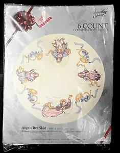 Candamar Designs Christmas Tree Skirt Angels Counted Cross Stitch Kit #50440 New - Picture 1 of 6