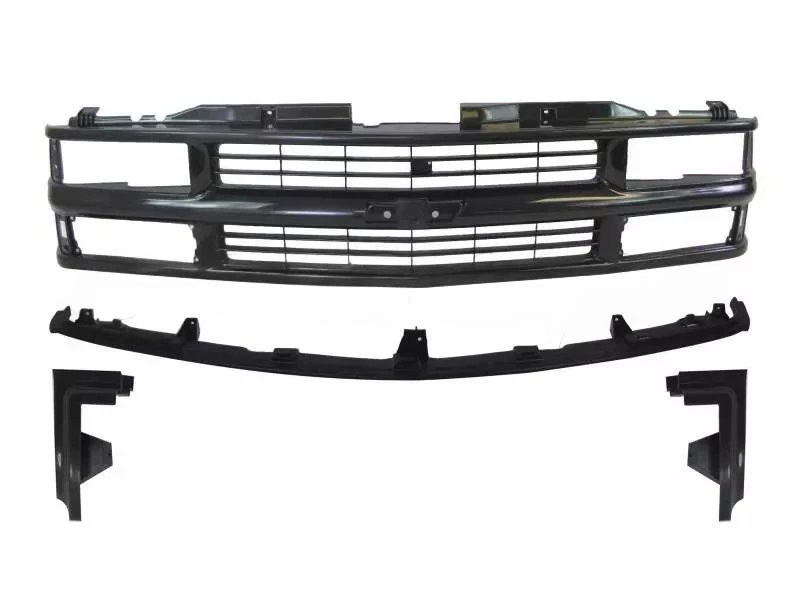 For 1994-2000 Chevy CK Pickup Grille Black Front Bumper Filler Set 4Pcs - Image 1 of 1