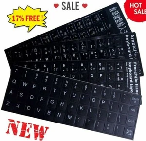 Black&White Standard Keyboard Stickers For German/English/Spanish AU X0G9 - Picture 1 of 20