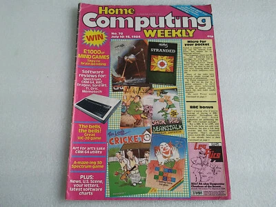 Home Computing Weekly Magazine #70 1984 Sord M5 TI99/4A Dragon 32 Vic-20 Oric-1 - Bild 1 von 4
