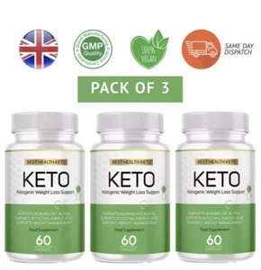 Best Health Keto Strongest Keto Weight Loss BHB Fat Burner 60 Capsules Pack Of 3 - Picture 1 of 3