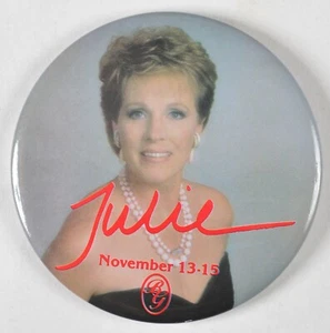 Vintage Julie Andrews Pin Button Bally Grand Atlantic City NJ Casino Rare - Picture 1 of 2
