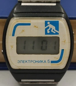 Vintage rare ELEKTRONIKA 5 Sport LCD Digital watch Quartz USSR 1980's - Bild 1 von 11