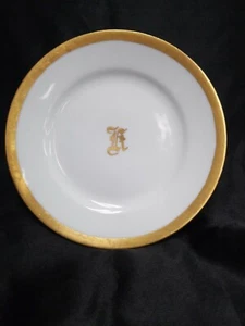 Antike Q.& E.G. Royal Austria monogrammierte Gold & weiße Teller  - Bild 1 von 7