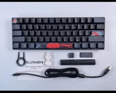 Mechanical Keyboard Wired Lighted Japanese Sun Black SURMEN GS61 - Image 1 of 4