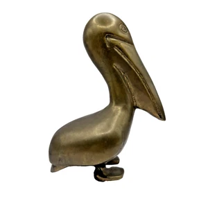 Rare VTG MCM Brass Pelican Metal Figure Decor 7" Approx Ocean Beach Bird EUC - Picture 1 of 11