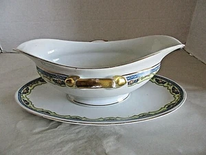 Epiag Czechoslovakia Moresque Fine China Gravy Boat Marked & SIgned - Picture 1 of 6