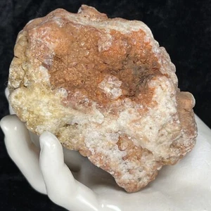4” Red Chalcedony Cubic Pink Crystal Geode Quartz Natural Mineral Specimen - Picture 1 of 8