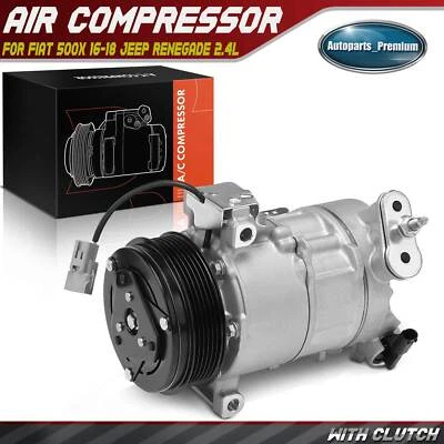 A/C Compressor w/ Clutch for Fiat 500X 2016-2018 Jeep Renegade 2015-2021 2.4L - Image 1 of 4