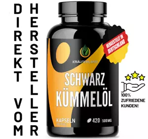 KRÄUTERLAND Schwarzkümmelöl 420 Kapseln +Vitamin E, reich an THYMOCHINON - Bild 1 von 9