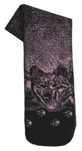 New Wolf Face Pink Fleece Scarf Made USA - Picture 1 of 1