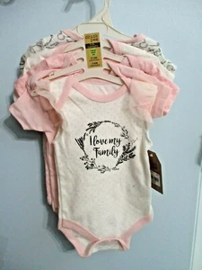 Adorable 5-Piece Bunny & Rose Bodysuit Set Chick Pea Sizes 0-3 & 3-6 Months Nwt - Picture 1 of 8