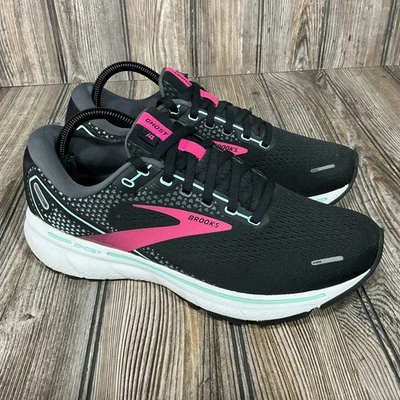 Brooks Ghost 14 Mujer 9.5 B (Mediano) Tenis para Correr Zapatos Negro Rosa Como Nuevo Foto 1 de 4
