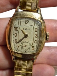 Buren Grand Prix Men's Mechanical Watch Swiss 10k RGP Vintage Art Deco WORKS - Picture 1 of 4