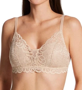 Sujetador Bralette Bali Lace Desire Inalámbrico Cobertura Completa Almendra Forrado Claro Copa C XL - Imagen 1 de 9