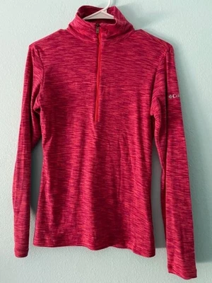 Columbia 1/2 zip women Sz M Activewear Up Collar  Ruching Fitted Long Sleeve - Image 1 of 4