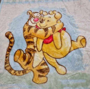 VTG Disney Winnie The Pooh Tigger Plush Baby Blanket Fleece Lovey Crib 30" x 44” - Picture 1 of 12