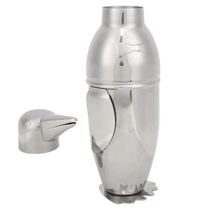 Penguins Cocktail Shaker,500ml Food Grade Stainless Steel Martini Mixer Built... - Foto 1 di 9