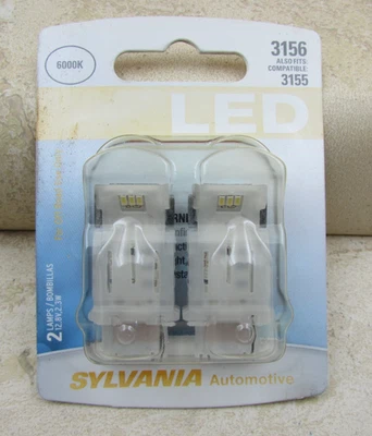 SYLVANIA 3156 LED White Mini Bulb, 6000K  Bright LED 2 Bulbs, 3155 - Image 1 of 2