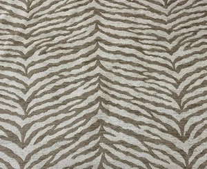 Selati Sabi Collection Osborne & Little Tan White Zebra Chenille Sample #7 - Picture 1 of 9
