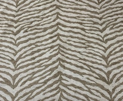 Selati Sabi Collection Osborne & Little Tan White Zebra Chenille Sample #7 - Image 1 of 4