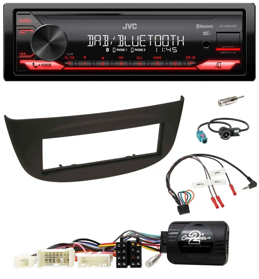 JVC Bluetooth USB DAB Lenkrad Autoradio für Renault Wind 2010-2013 N schwarz - Bild 1 von 4