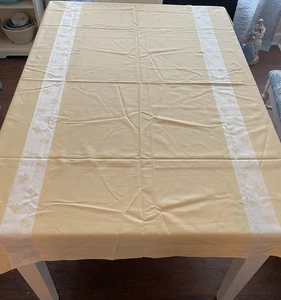 Mantel Damasco Rivolta Carmignani Amarillo y Blanco Hecho en Italia Algodón 45x64 - Imagen 1 de 4