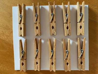 10 Holz Klammern Wäscheklammern Holzklammern NEU - Bild 1 von 4
