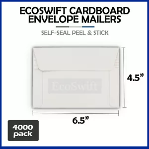 4000 - 6,5x4,5 ECOSWIFT AUTOSIGILLANTE RIGIDO SPEDIZIONE PIATTI CARTONE BUSTA MAILER - Foto 1 di 8