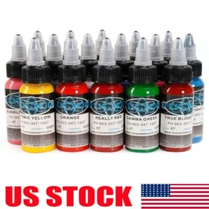 Fusion 16 Colors 1 Set  Tattoo Ink 1 Oz 30ml/bottle Pigment Kit 3D Makeup Beauty - Picture 1 of 12