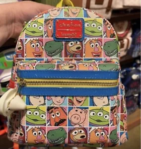 Disney Parks Loungefly Mini Backpack - Toy Story Character Squares New With T - Picture 1 of 1