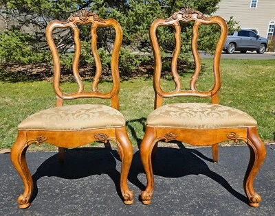 2 sillas laterales Ethan Allen Toscana Pretzel Respaldo Comedor Toscano Francés B Foto 1 de 4