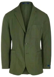 Polo Ralph Lauren 3 Button Unstructured Cotton Slim Fit Blazer Green Large - Picture 1 of 11