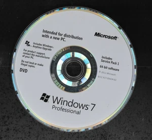 Microsoft Windows 7 Professional Full 64 bit DVD Version - Picture 1 of 1