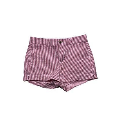 Old Navy Everyday 3 英寸泡泡纱短裤女式 2 码中腰红色条纹 — 第 1/4 张图片