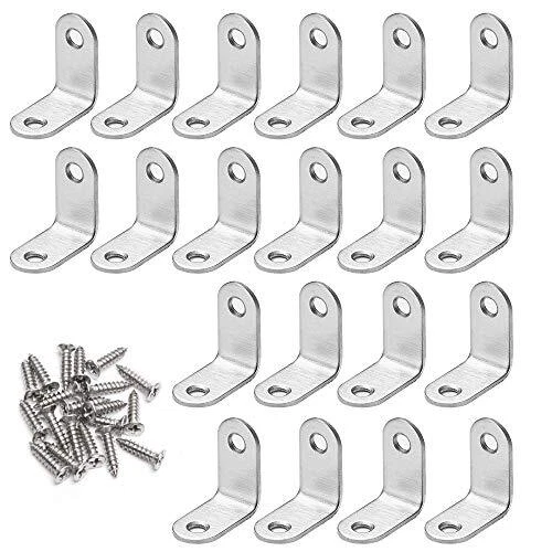 Staffe Angolari 90 Gradi Supporti Angolo 20 Pezzi Retto Staffe in Acciaio (C7l) - Immagine 1 di 1