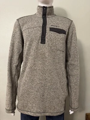 Eddie Bauer Herren grau 1/4 Druckknopf Pullover Sweater Fleece gefüttert Freizeit Trail - Gr. XL - Bild 1 von 4