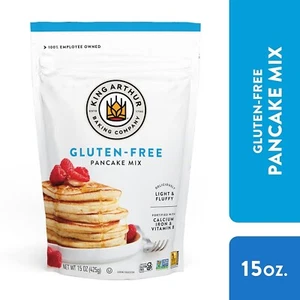 King Arthur Gluten-Free Pancake Mix Non-GMO Project Verified Kosher 15 Ounces - Picture 1 of 8