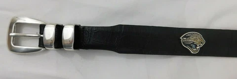 Jacksonville Jaguars Leather Unisex Belt Black with Conchos Size 28-46 Color Cover