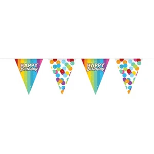 Stoff Girlande, 6 Meter, *Happy Birthday*, Regenbogen, Wimpelkette, F 120 - Bild 1 von 3