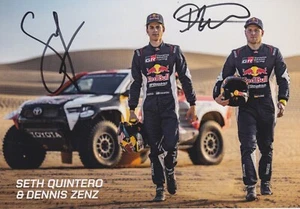 Seth Quintero and Dennis Zenz Hand Signed Promo Card Daker Rally Autograph - Picture 1 of 1